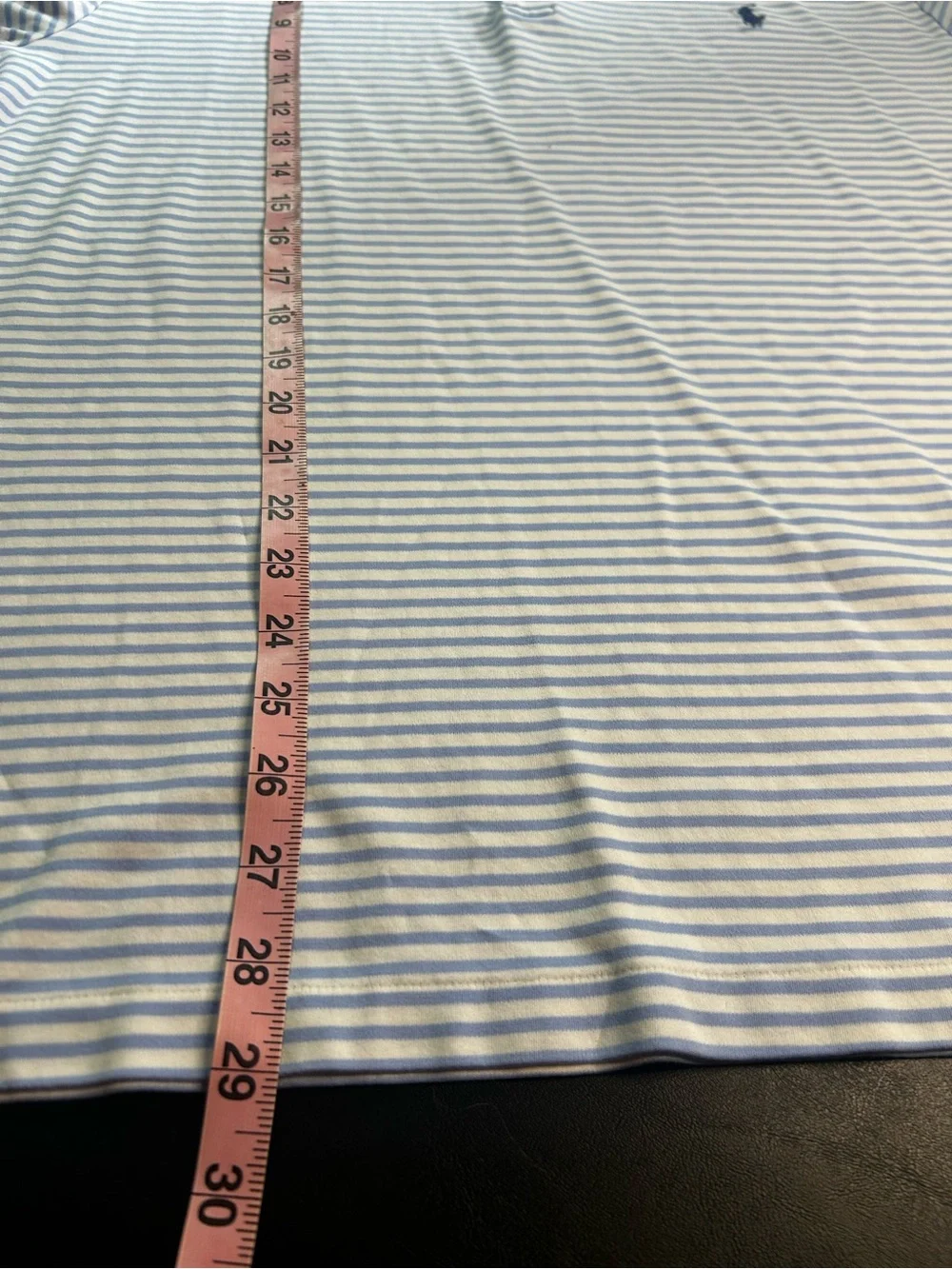 Ralph Lauren Light Blue & White Striped Polo Shirt